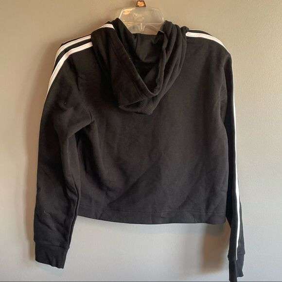 Adidas PG 3S Hoodie size Small women’s cropped 3 stripes black white crop NWT - Picture 6 of 6